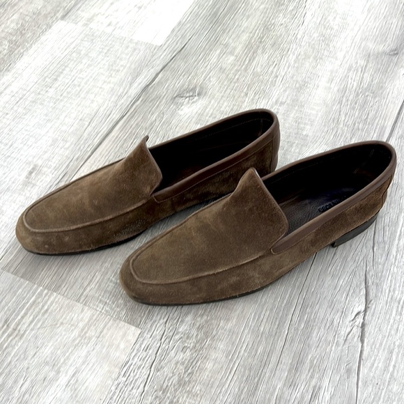 Like new! Only worn a few times. Mens brown suede loafers by John Lobb. - Picture 3 of 5
